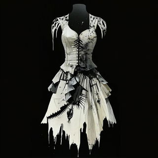 Cinderfold Codex style, Midjourney V6.1: haute-couture fashion outfit