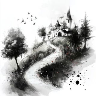 Glyphstatic style, Midjourney V6.1: retro fairy-tale illustration