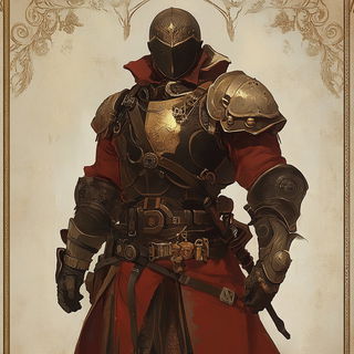 Ballooncliff Etching style, Midjourney V6.1: concept art character design of retropunk steam knight