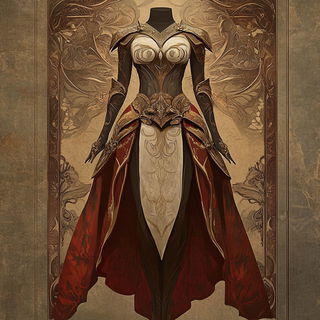 Ballooncliff Etching style, Midjourney V6.1: haute-couture fashion outfit