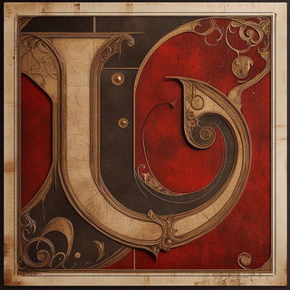 Ballooncliff Etching style, Midjourney V6.1: typographic composition with large letters
