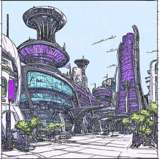 Glossogrotesque style, Midjourney V6.1: megacity with futuristic bioarchitecture