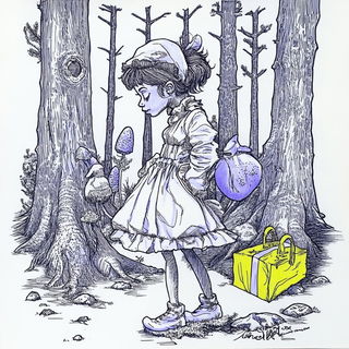 Glossogrotesque style, Midjourney V6.1: retro fairy-tale illustration
