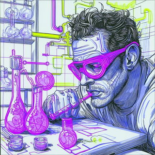 Glossogrotesque style, Midjourney V6.1: editorial illustration for popular scientific magazine cover