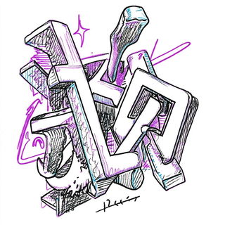 Glossogrotesque style, Midjourney V6.1: typographic composition with large letters