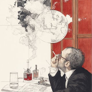 Rimeportrait style, Midjourney V6.1: editorial illustration for popular scientific magazine cover