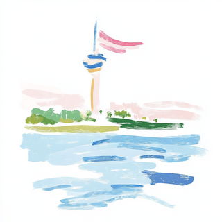 Refractropical style, Midjourney V6.1: bold minimalist logo design for Istanbul city municipal services