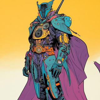 Courtyard Silhouette style, Midjourney V6.1: concept art character design of retropunk steam knight