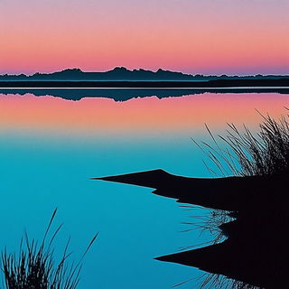 Courtyard Silhouette style, Midjourney V6.1: realistic landscape photograph of quiet dawn