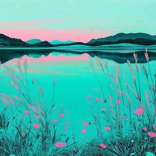 Chiyou Verdure style, Midjourney V6.1: realistic landscape photograph of quiet dawn