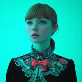 Chiyou Verdure style, Midjourney V6.1: photographic portrait of female protagonist