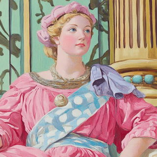 Paper Sun Lanterns style, Midjourney V6.1: classical 18th-century oil painting