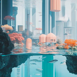 Grotto Dioramicism style, Midjourney V6.1: megacity with futuristic bioarchitecture