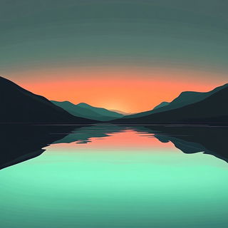 Brushcut Broadside style, Midjourney V6.1: realistic landscape photograph of quiet dawn