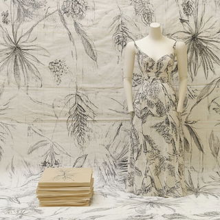 Fossilflora style, Midjourney V6.1: haute-couture fashion outfit