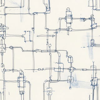 Fossilflora style, Midjourney V6.1: technical infrastructure blueprint schematics