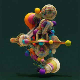 Colossopuppetry style, Midjourney V6.1: abstract 3D render