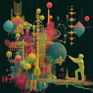 Colossopuppetry style, Midjourney V6.1: editorial illustration for popular scientific magazine cover