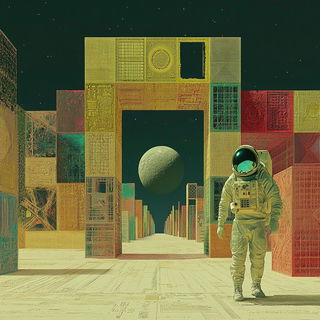 Colossopuppetry style, Midjourney V6.1: cinematic shot from sci-fi movie