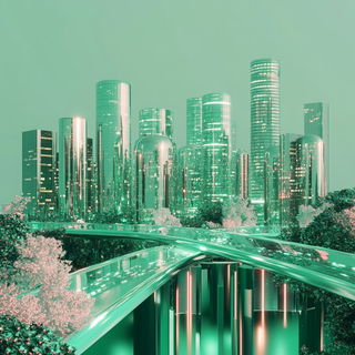 Hatchvoid style, Midjourney V6.1: megacity with futuristic bioarchitecture