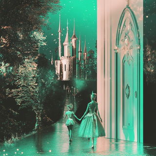 Hatchvoid style, Midjourney V6.1: retro fairy-tale illustration