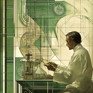 Chromacavalcade style, Midjourney V6.1: editorial illustration for popular scientific magazine cover