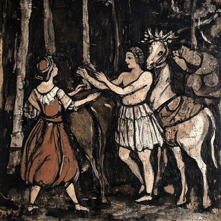 Mistocollage style, Midjourney V6.1: classical 18th-century oil painting