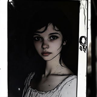 Mistocollage style, Midjourney V6.1: photographic portrait of female protagonist