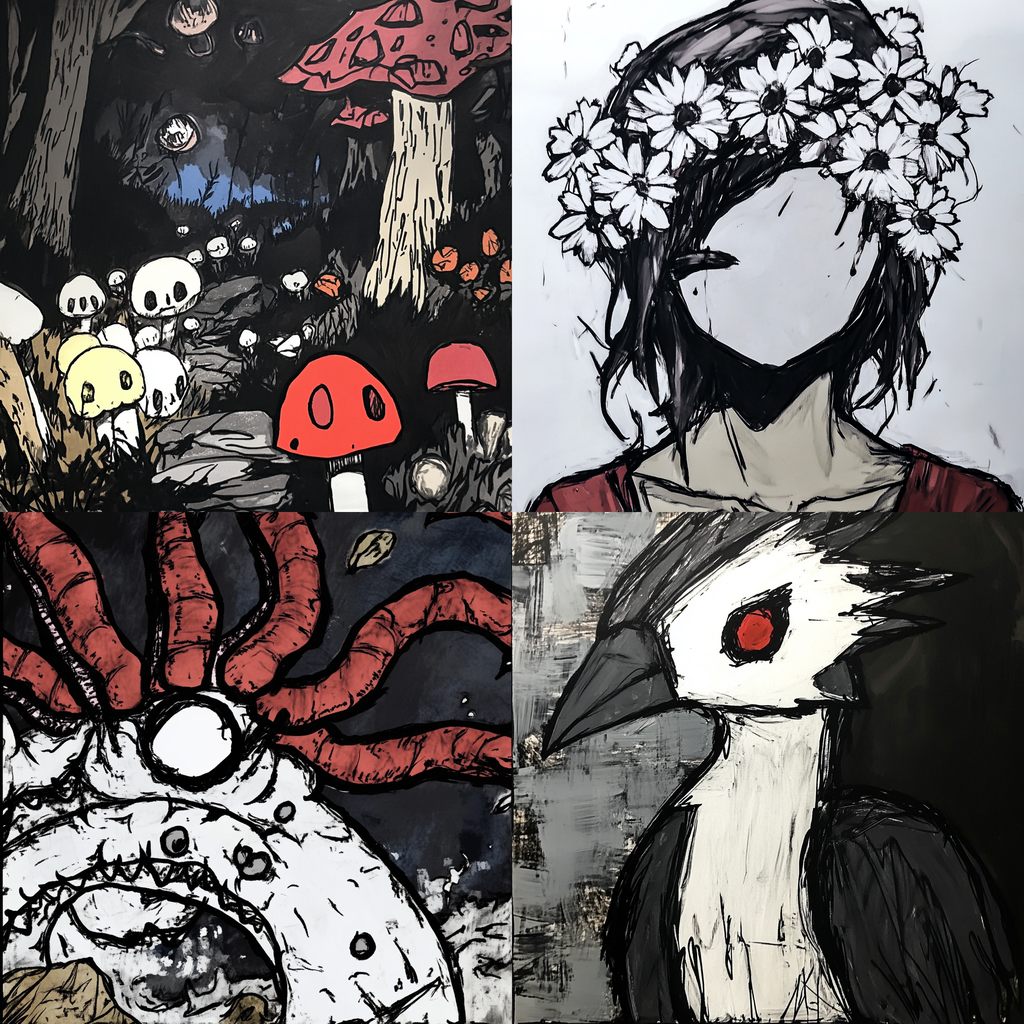 Mistocollage style, Midjourney V6.1, render 1 of 4