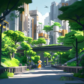 Ceremosaic style, Midjourney V6.1: megacity with futuristic bioarchitecture