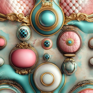 Parallax Red Basin style, Midjourney V6.1: creative pattern composition