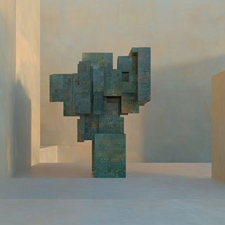 Indiglyph style, Midjourney V6.1: abstract 3D render