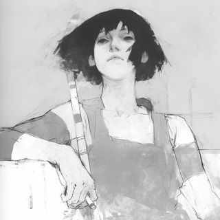 Blackline Meridian style, Midjourney V6.1: black-and-white manga comic strip