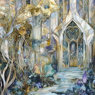 Hachurascape style, Midjourney V6.1: retro fairy-tale illustration