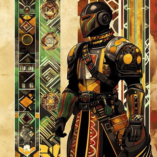 Tidechromism style, Midjourney V6.1: concept art character design of retropunk steam knight