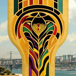 Tidechromism style, Midjourney V6.1: bold minimalist logo design for Istanbul city municipal services