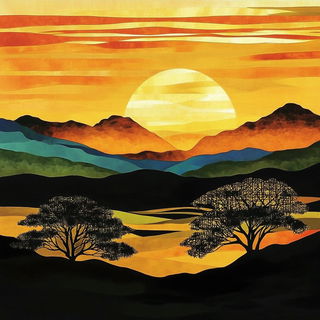 Tidechromism style, Midjourney V6.1: realistic landscape photograph of quiet dawn