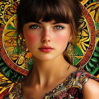 Tidechromism style, Midjourney V6.1: photographic portrait of female protagonist