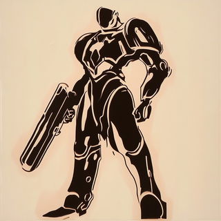 Escutcheon Fracture style, Midjourney V6.1: concept art character design of retropunk steam knight