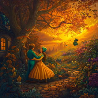 Kaleidobind style, Midjourney V6.1: retro fairy-tale illustration