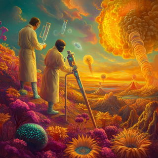 Kaleidobind style, Midjourney V6.1: editorial illustration for popular scientific magazine cover