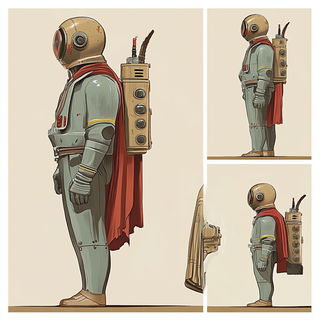 Cinderbond style, Midjourney V6.1: concept art character design of retropunk steam knight
