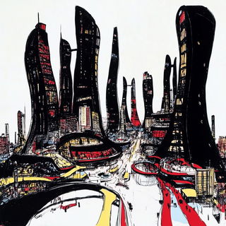 Pastoral Maskwater style, Midjourney V6.1: megacity with futuristic bioarchitecture