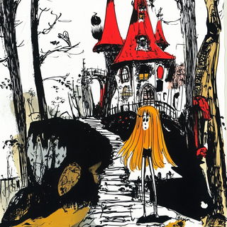 Pastoral Maskwater style, Midjourney V6.1: retro fairy-tale illustration