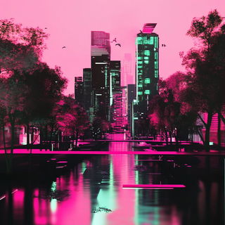 Landformarabesque style, Midjourney V6.1: megacity with futuristic bioarchitecture
