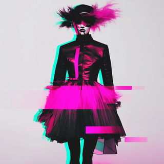 Landformarabesque style, Midjourney V6.1: haute-couture fashion outfit