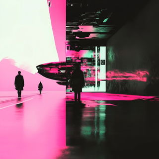 Landformarabesque style, Midjourney V6.1: cinematic shot from sci-fi movie