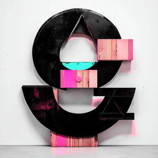 Landformarabesque style, Midjourney V6.1: typographic composition with large letters