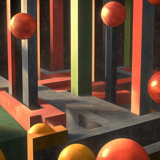 Burinquiet style, Midjourney V6.1: abstract 3D render