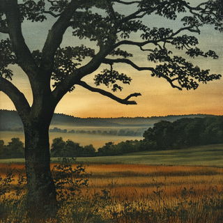 Burinquiet style, Midjourney V6.1: realistic landscape photograph of quiet dawn